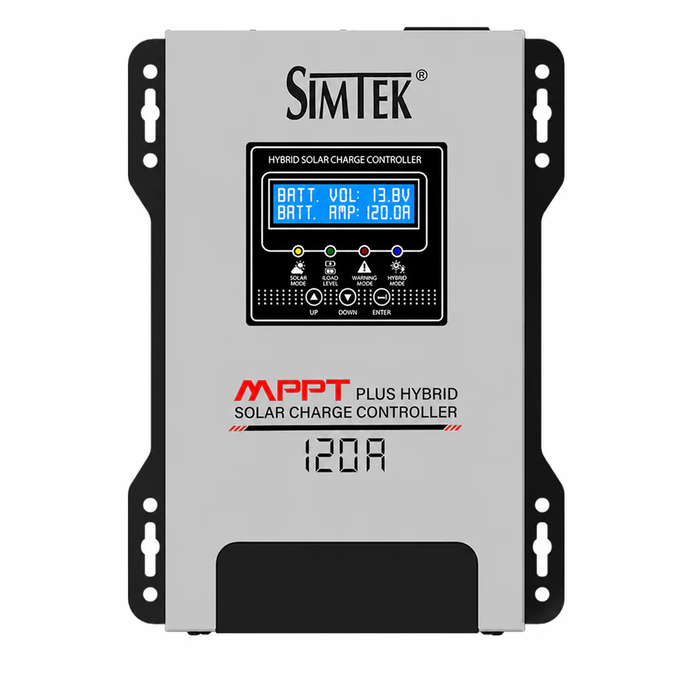 SIMTEK 120A Hybrid MPPT Solar Charge Controller with DC load Auto detection 12V/24V — solar equipment in Lahore, Pakistan