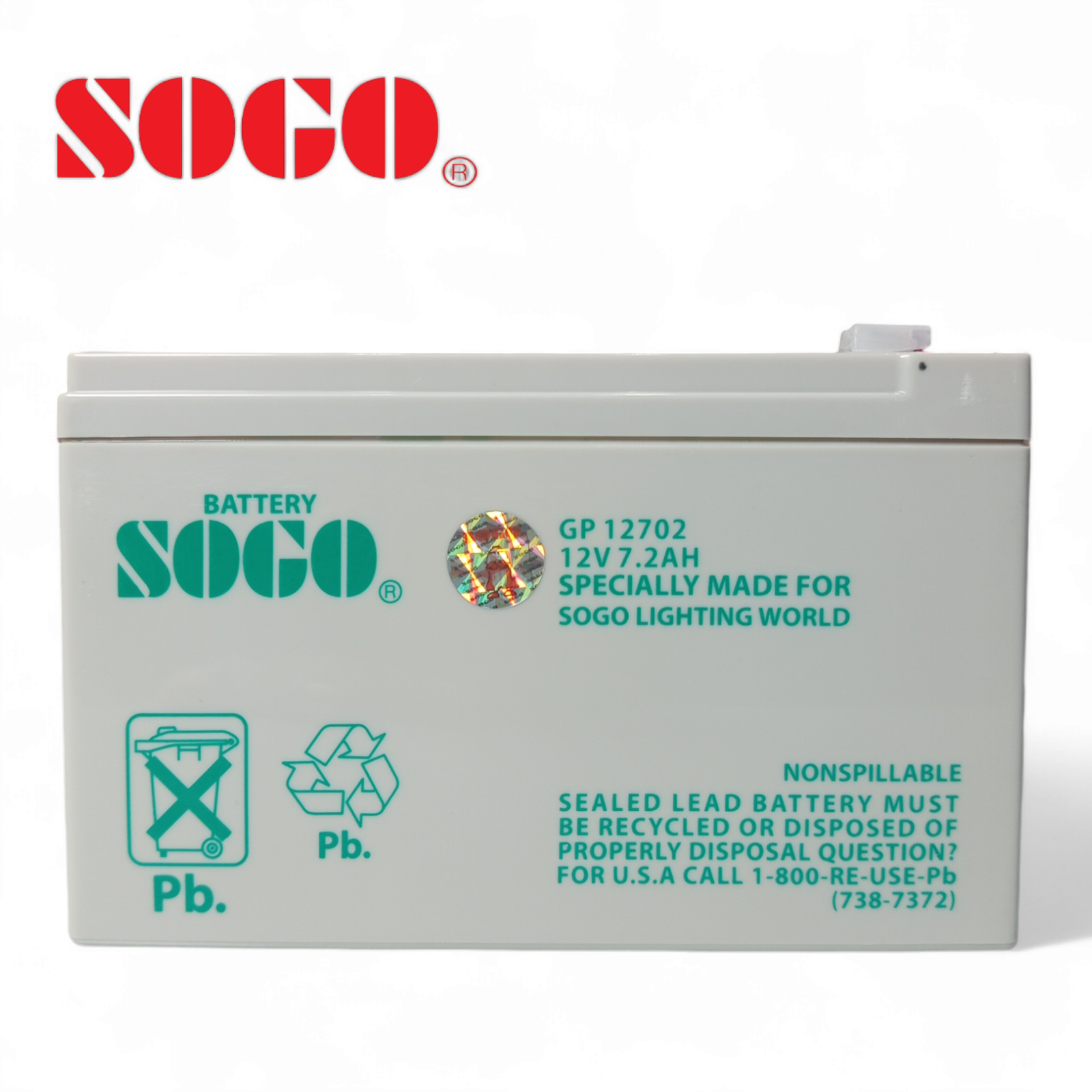 SOGO Rechargeable Dry Battery 12V 7.2A — solar equipment in Lahore, Pakistan