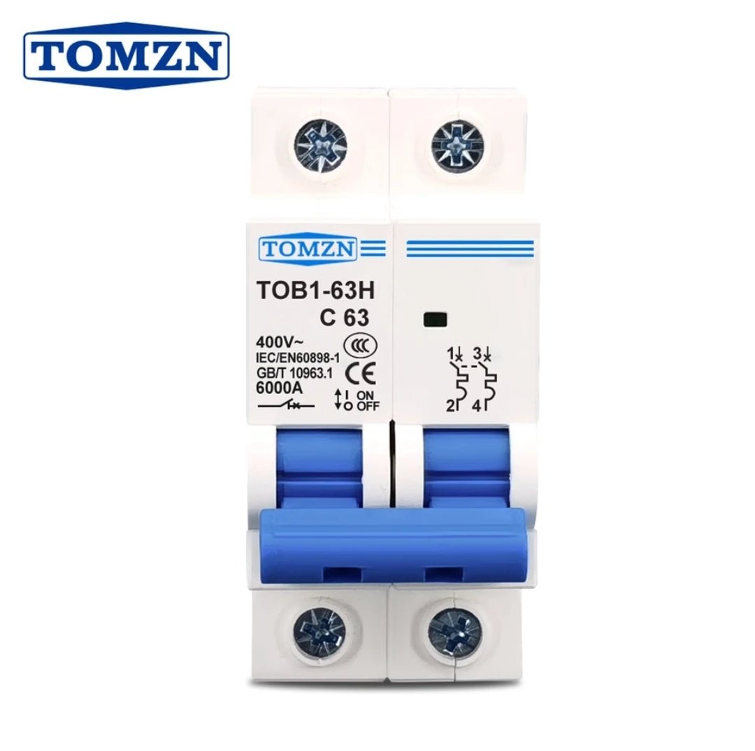 Tomzn 2P AC C Type MCB Circuit Breaker — solar equipment in Lahore, Pakistan