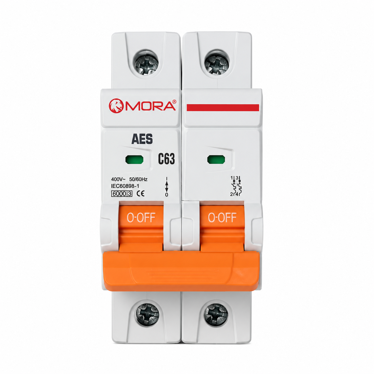 Mora 2P AC MCB Circuit breaker C type 230/400V 20A , 32A — solar equipment in Lahore, Pakistan