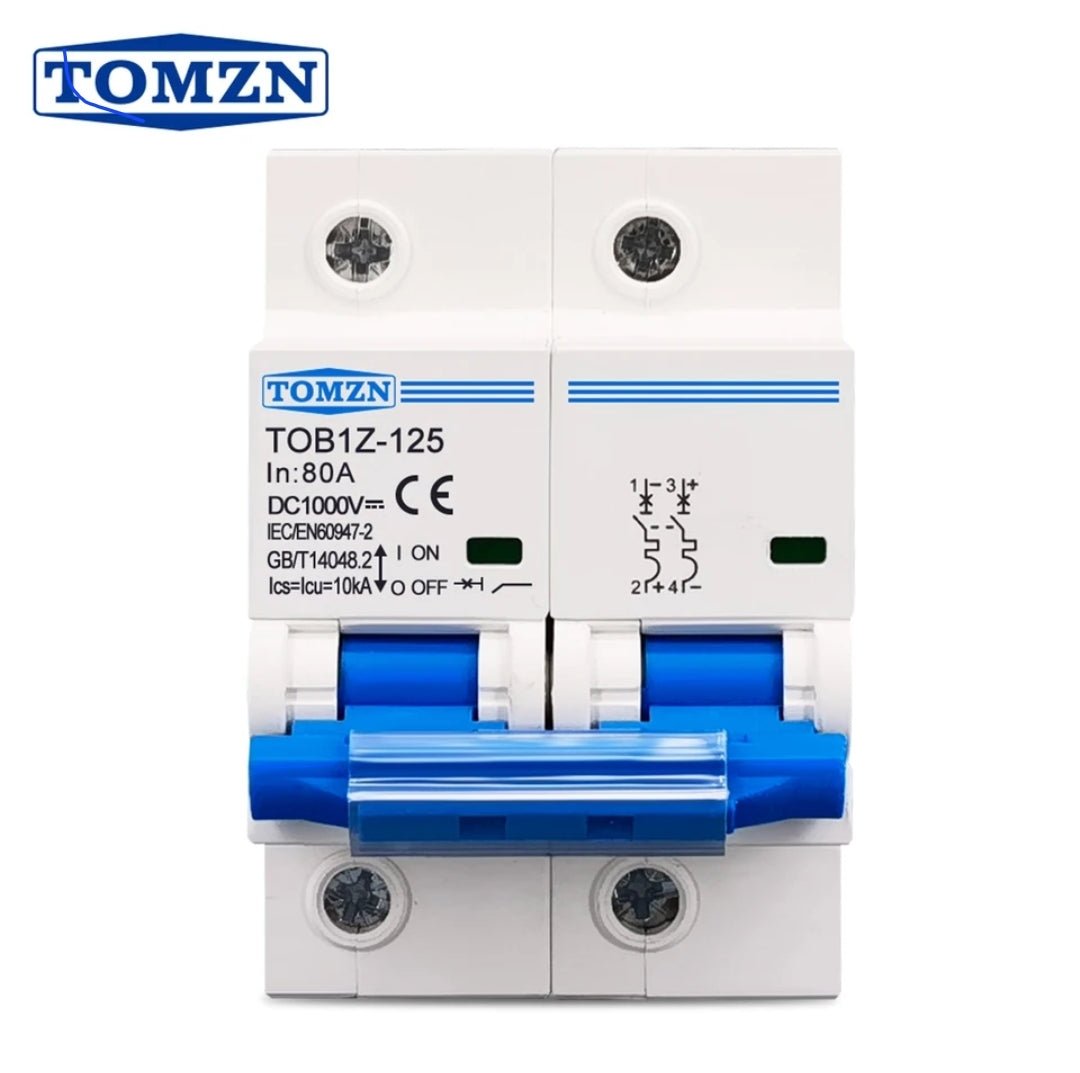 Tomzn 2P DC MCB Circuit Breaker 125A/100A — solar equipment in Lahore, Pakistan