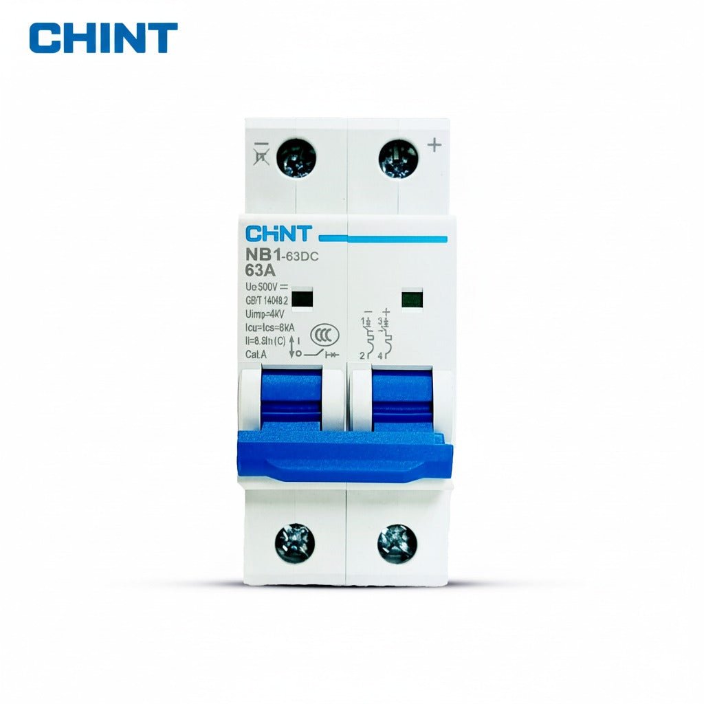 CHINT NB1-63DC 63A 500V DC Miniature Circuit Breaker (MCB) — solar equipment in Lahore, Pakistan