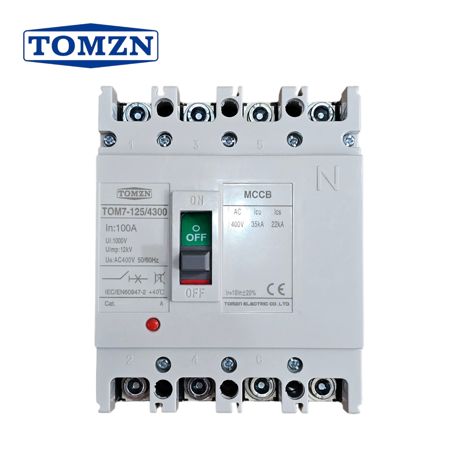 Tomzn TOM7-125/4300 100A 4P MCCB Breaker Three Phase Disconnector Switch - 100A — solar equipment in Lahore, Pakistan