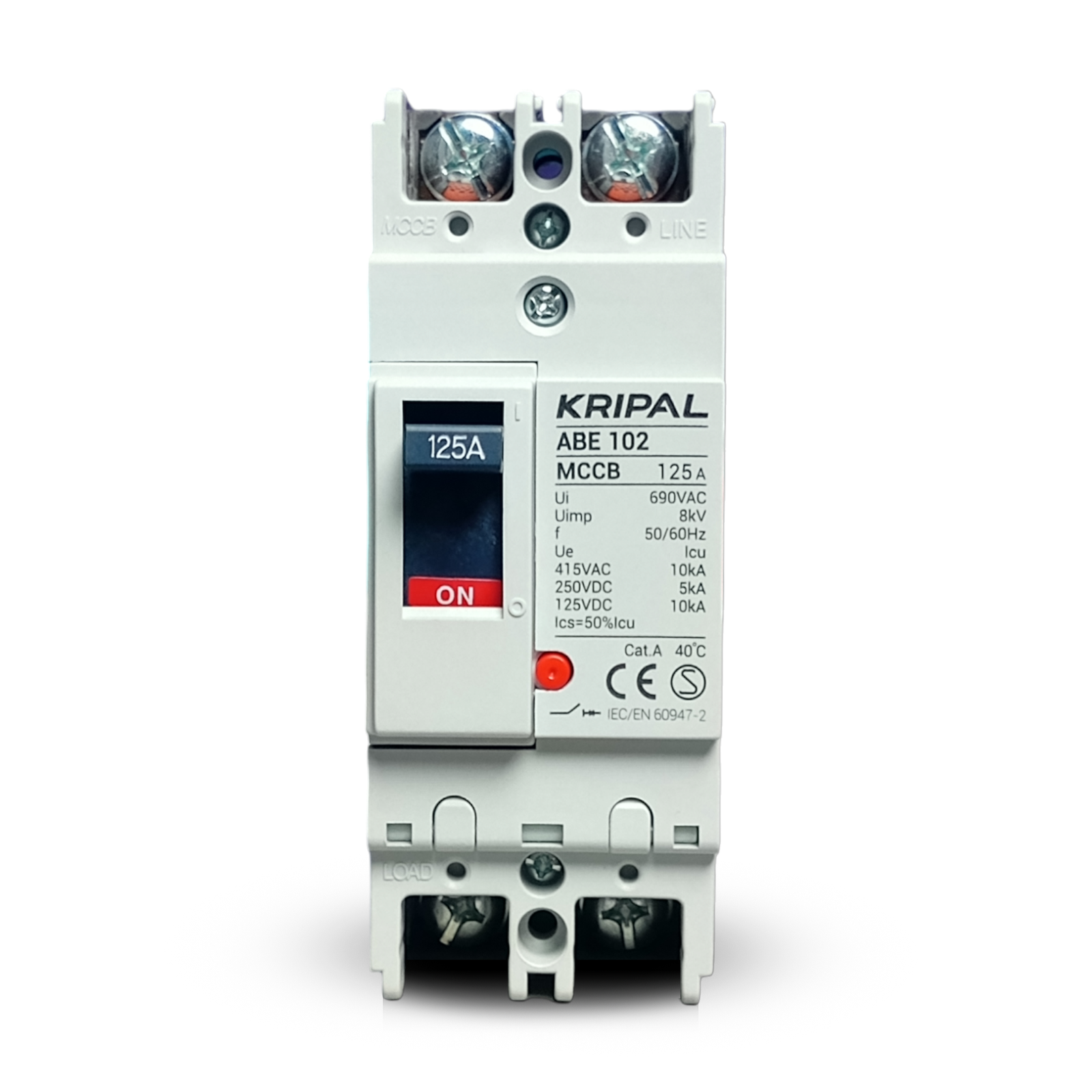 Kripal ABE-102 2-Pole 125A Moulded Case Circuit Breaker (MCCB) — solar equipment in Lahore, Pakistan