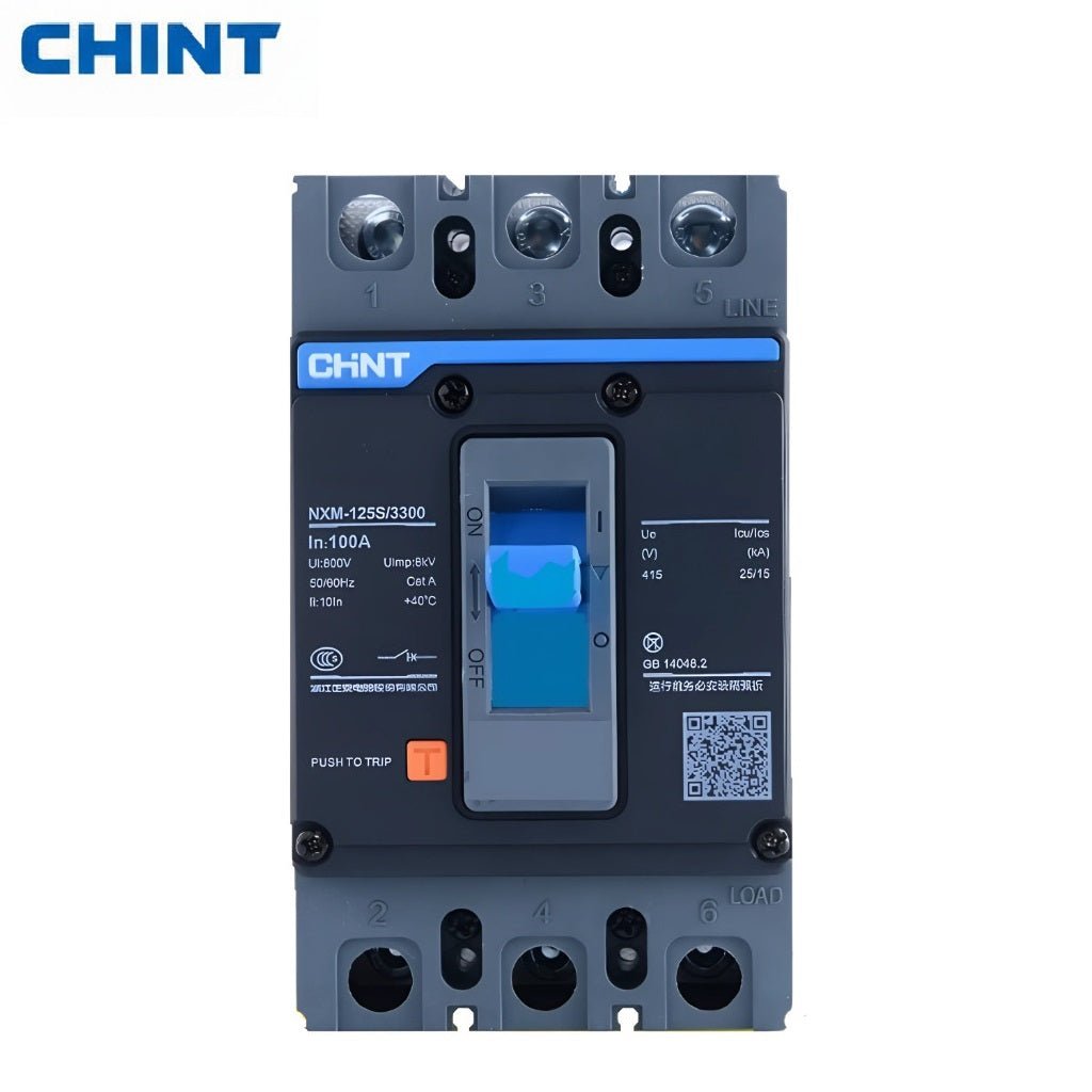 CHINT 3P AC 100A MCCB | Three Phase 3 Pole Circuit Breaker – Overload & Short Circuit Protection — solar equipment in Lahore, Pakistan