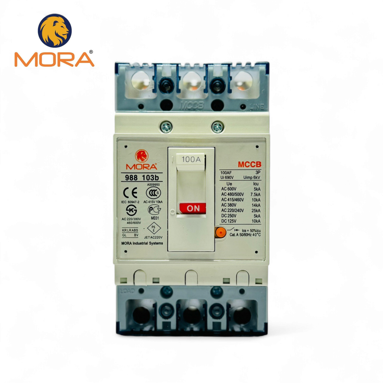 MORA 988 103b 100A 3-Pole MCCB | AC Molded Case Circuit Breaker — solar equipment in Lahore, Pakistan