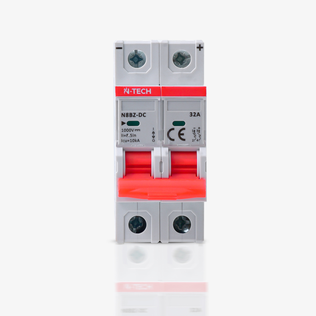 N-Tech N8BZ 2 Pole 32A DC MCB Overload & Short-Circuit Protection — solar equipment in Lahore, Pakistan