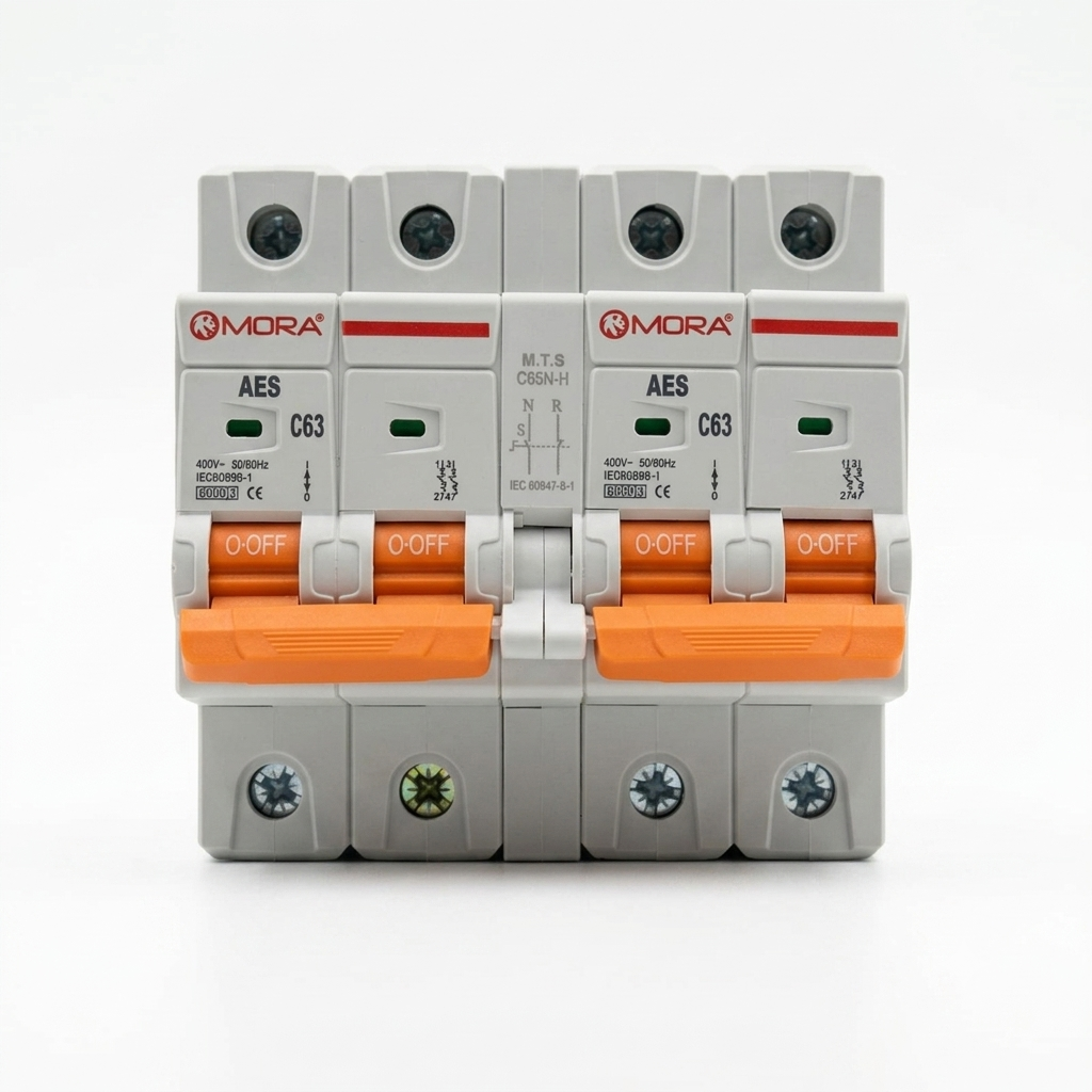 Mora AC 2P+2P MTS Dual power Manual transfer switch Circuit breaker MCB 50HZ/60HZ Change Over — solar equipment in Lahore, Pakistan