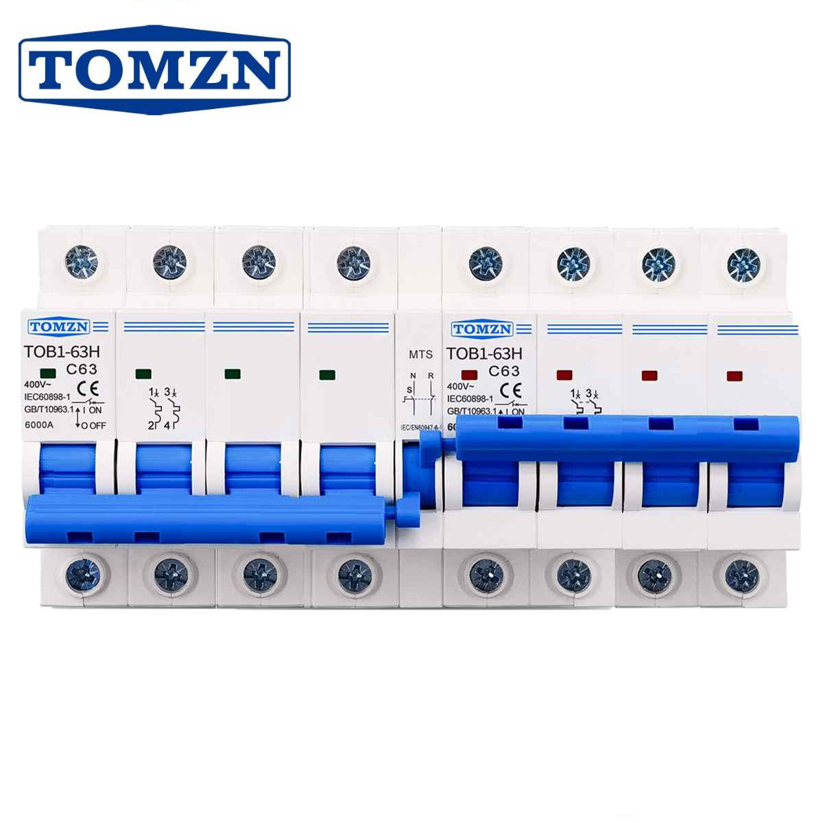 Tomzn AC 4P+4P 63A MTS Dual power Manual transfer switch Circuit breaker MCB 50HZ/60HZ Change Over — solar equipment in Lahore, Pakistan