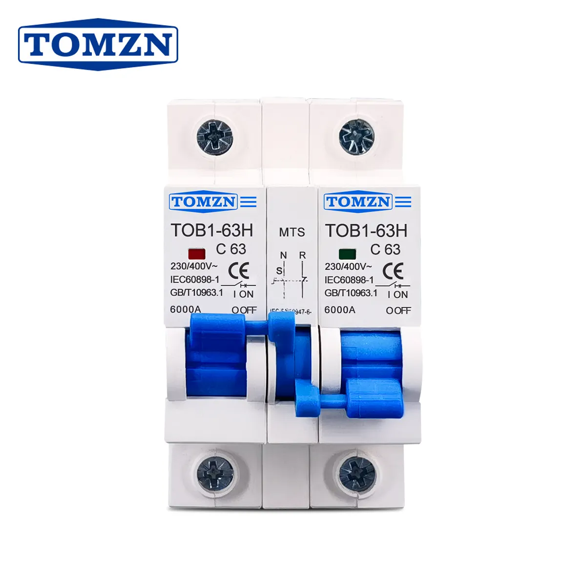 Tomzn 1P+1P MTS AC Dual power Manual transfer switch Circuit breaker MCB 50HZ/60HZ Change Over — solar equipment in Lahore, Pakistan
