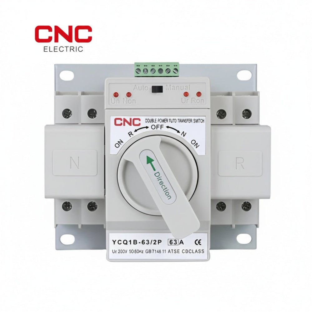 CNC YCQ1B-63 2P 63A 230V Dual Power Automatic Transfer Switch ATS | Reliable 2-Pole Heavy-Duty Power Backup — solar equipment in Lahore, Pakistan