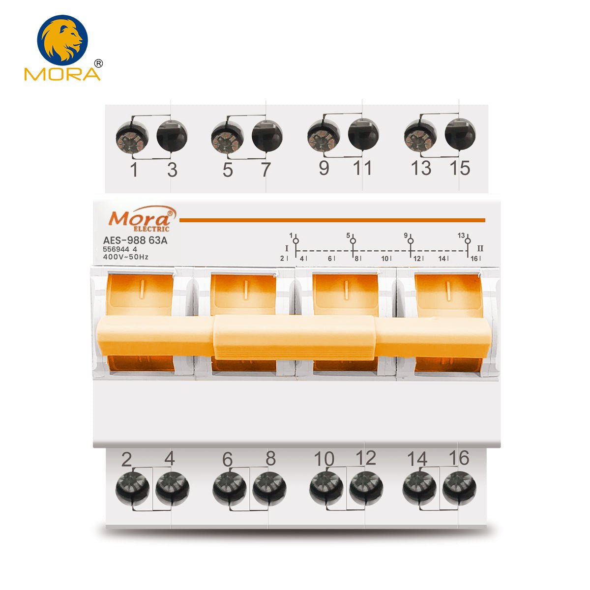 Mora 4P 63A 3 Phase Din Rail MTS Dual Power Manual Transfer Switch Interlock Breaker Type Changeover — solar equipment in Lahore, Pakistan