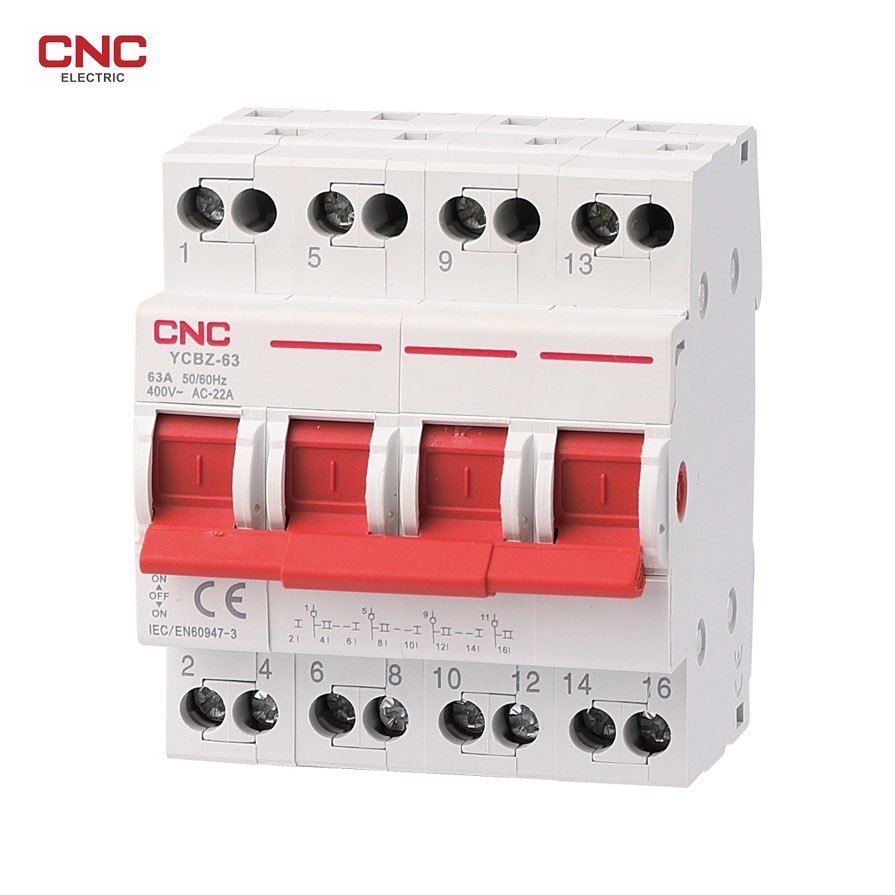 CNC YCBZ-63 4P 63A Din Rail MTS Dual Power Manual Transfer Isolating Switch Interlock Breaker Type Change Over — solar equipment in Lahore, Pakistan
