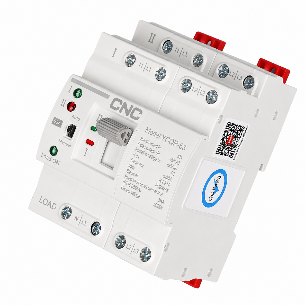 CNC YCQR-63 4P 3 Phase 63A Dual Power Automatic Transfer Switch ATS — solar equipment in Lahore, Pakistan