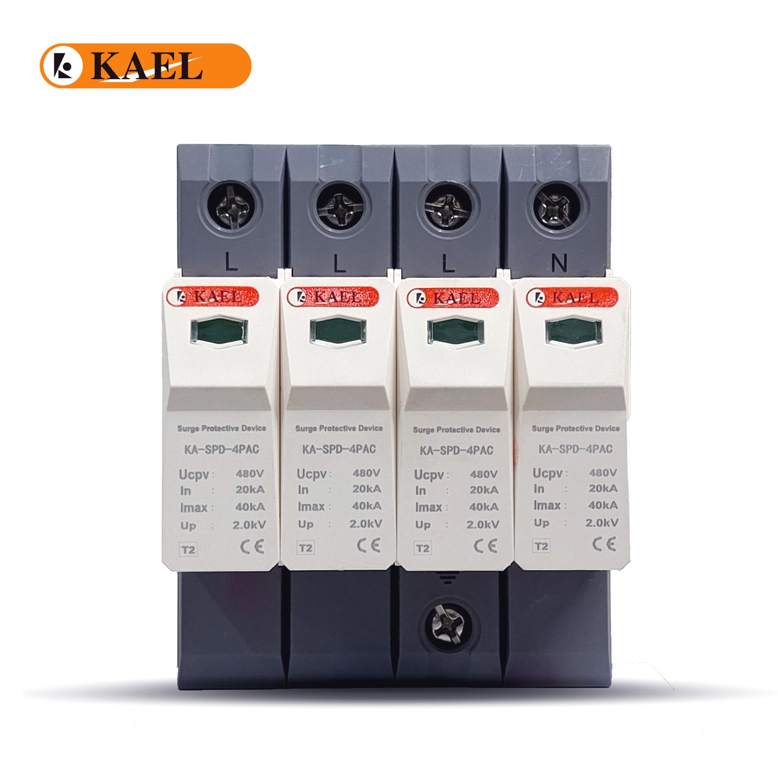 KAEL KA-SPD-4PAC | 4P 480V AC Surge Protection Device DIN Rail Mount — solar equipment in Lahore, Pakistan