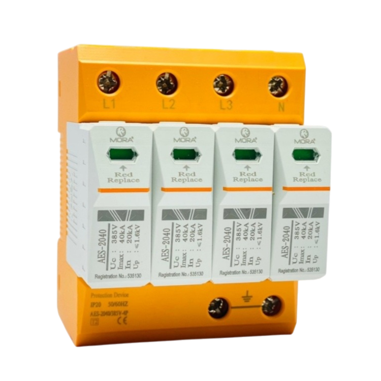 Mora (AES-2040) 4Pole 385V AC (Surge Protection Device) SPD — solar equipment in Lahore, Pakistan