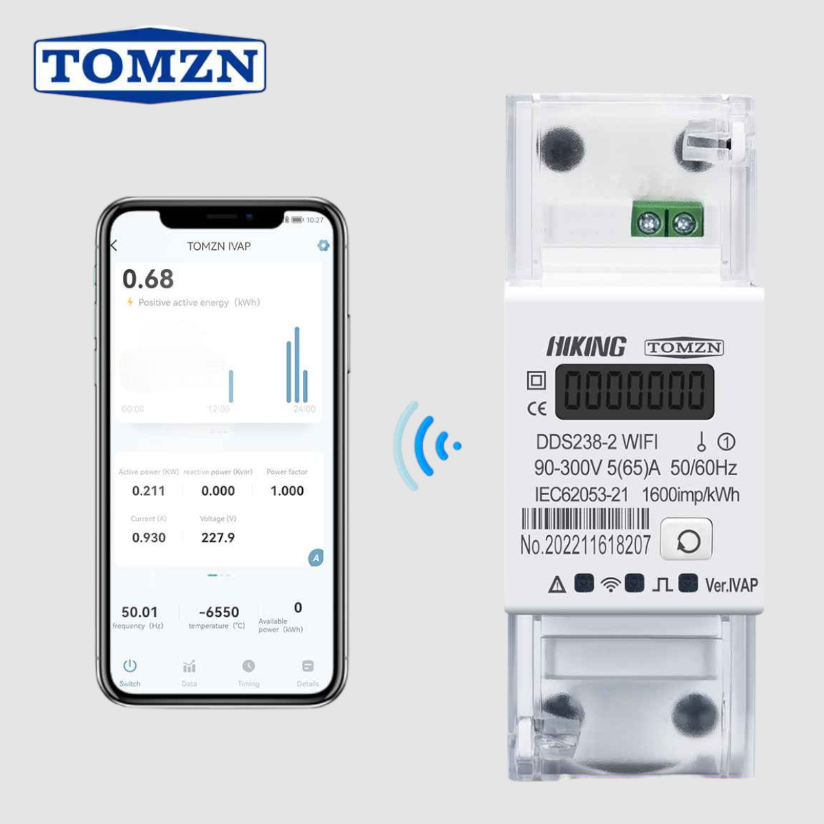Tomzn DDS238-2 WIFI Smart Energy Meter With Display Power Consumption Monitor, With Import Export Power METER — solar equipment in Lahore, Pakistan