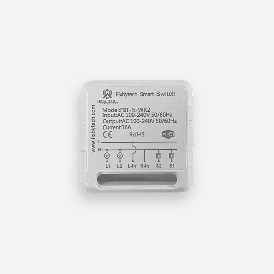 FBT-N-WR Mini Smart Switch 16A 2 Gang Works with Smart Life App Alexa Google Home — solar equipment in Lahore, Pakistan