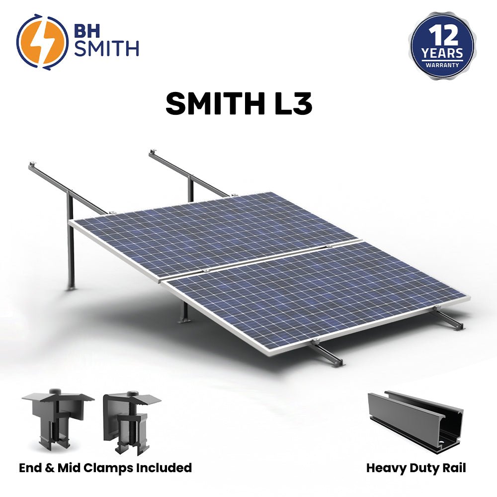 BHS Aluminium Smith L3 Solar Structure with clamps For three Solar Panel — solar equipment in Lahore, Pakistan