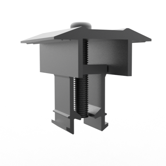 BHS Aluminum Mid Clamp  for Solar Mount With Base & Bolt — solar equipment in Lahore, Pakistan