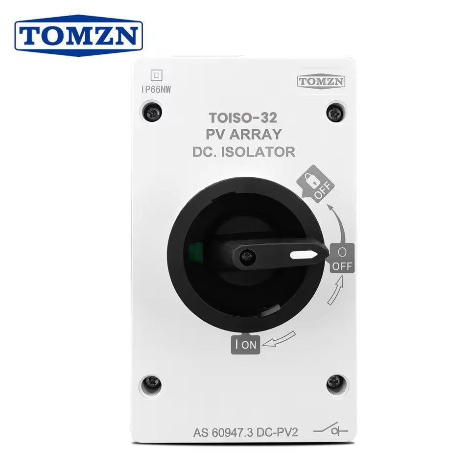Tomzn TOISO-32 Solar PV Array DC Isolator Switch IP66  Isolator Disconnect Switch — solar equipment in Lahore, Pakistan